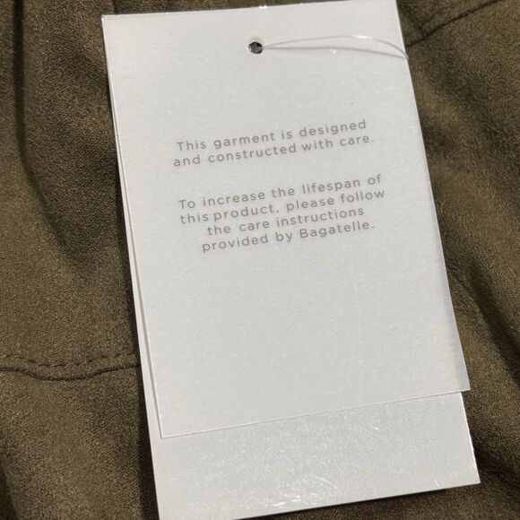 Bagatelle Waterfall Drape Front Jacket Faux Suede Olive Green Womens Size 3X NWT - Picture 10 of 12